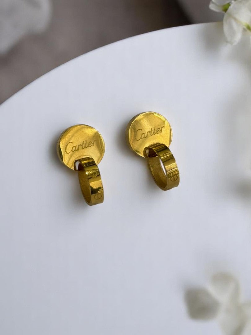 GOLDEN CARTIER GRIFFIN EARRINGS