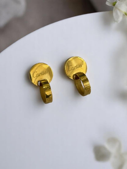 GOLDEN CARTIER GRIFFIN EARRINGS