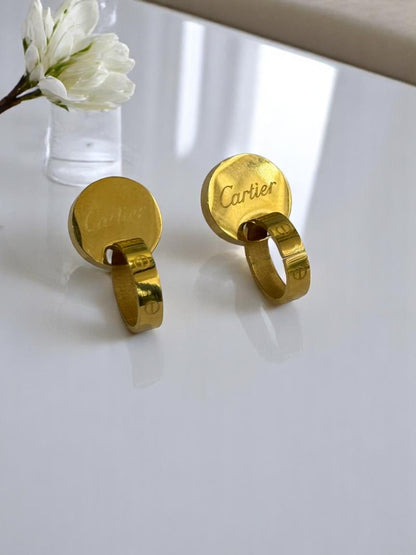 GOLDEN CARTIER GRIFFIN EARRINGS
