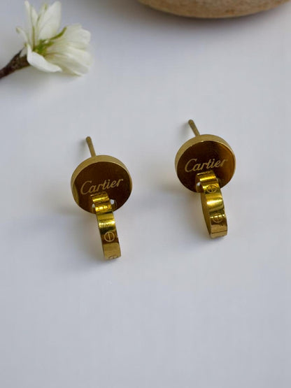 GOLDEN CARTIER GRIFFIN EARRINGS