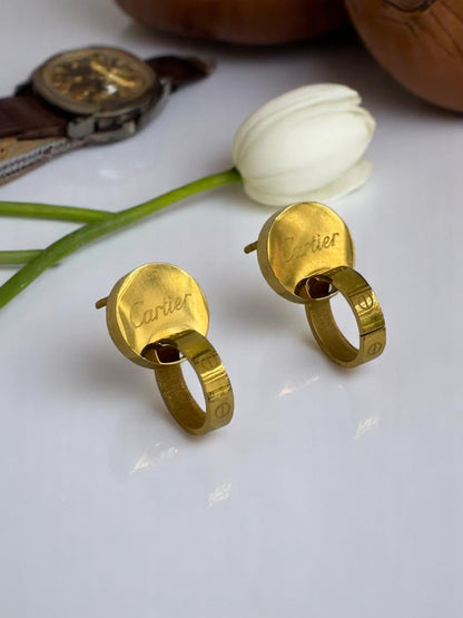 GOLDEN CARTIER GRIFFIN EARRINGS