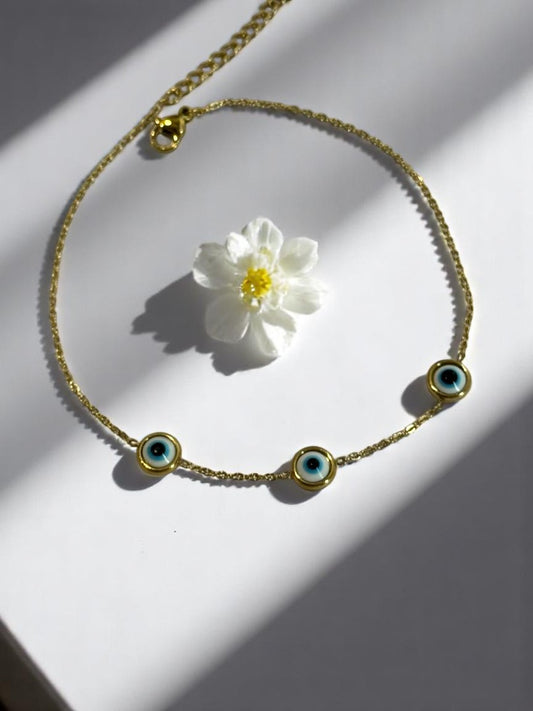 GOLDEN EVIL EYE KAIRO ANKLET
