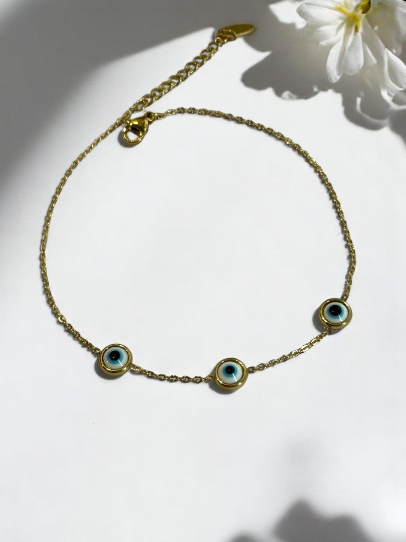 GOLDEN EVIL EYE KAIRO ANKLET