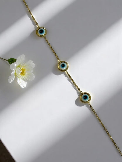 GOLDEN EVIL EYE KAIRO ANKLET