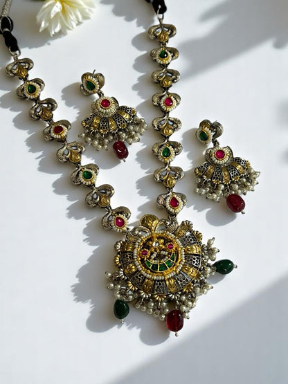 RUBY RAMYAA GERMAN SILVER JEWELLERY SET