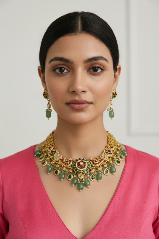 MULTI ANGEL GERMAN SILVER JEWELLERY SET