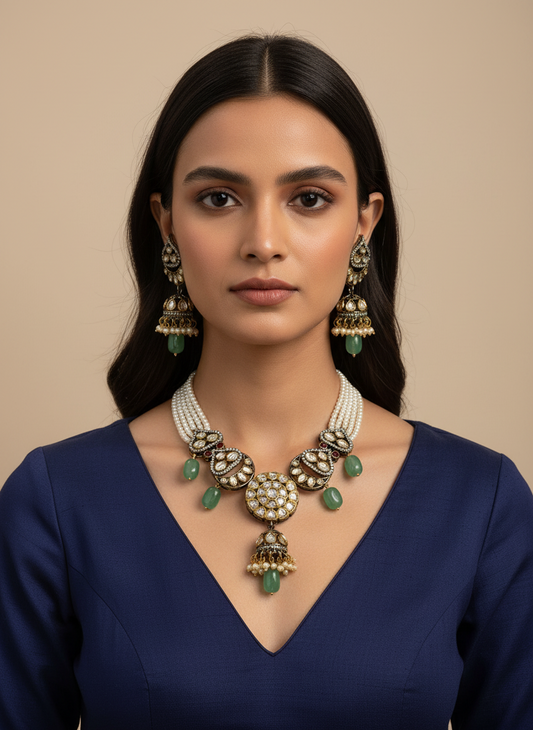 GREEN PEARL ABHIPRITI JEWELLERY SET