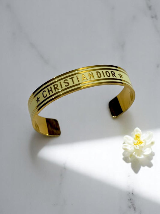 GOLDEN CHRISTIAN DIOR COLTIE BRACELET (CUFF)