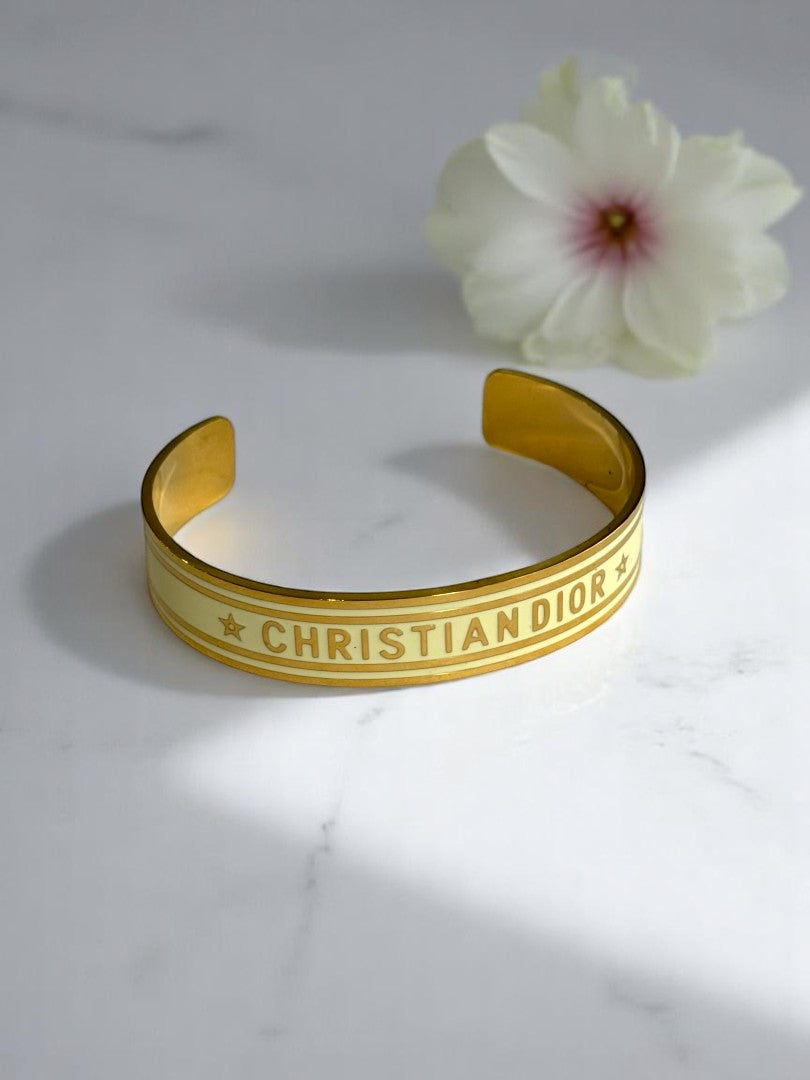 GOLDEN CHRISTIAN DIOR COLTIE BRACELET (CUFF)