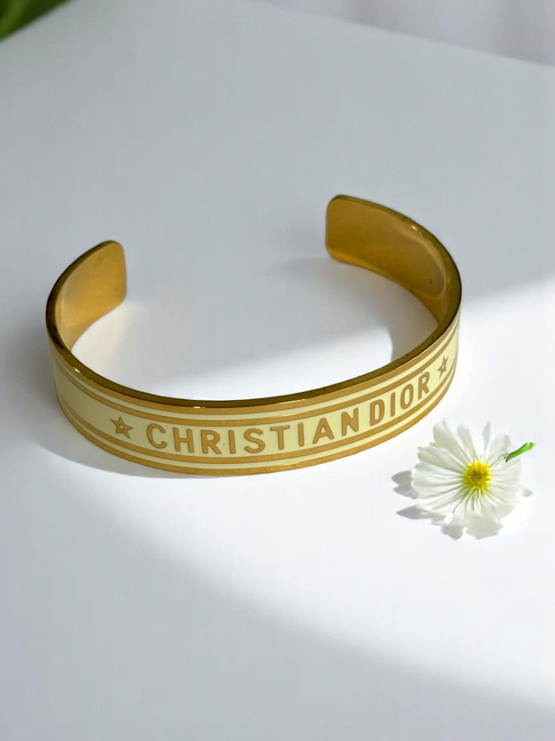 GOLDEN CHRISTIAN DIOR COLTIE BRACELET (CUFF)