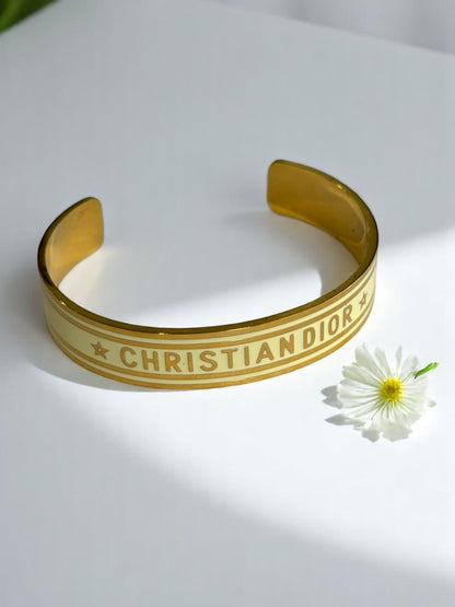 GOLDEN CHRISTIAN DIOR COLTIE BRACELET (CUFF)