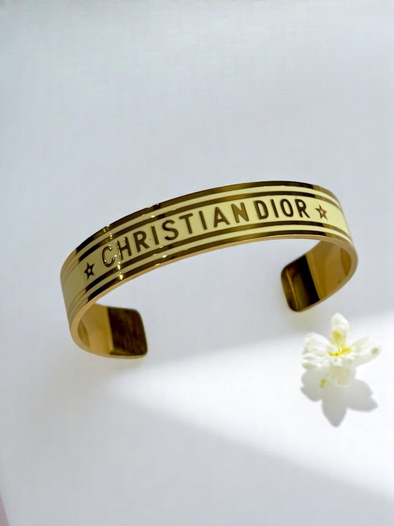 GOLDEN CHRISTIAN DIOR COLTIE BRACELET (CUFF)