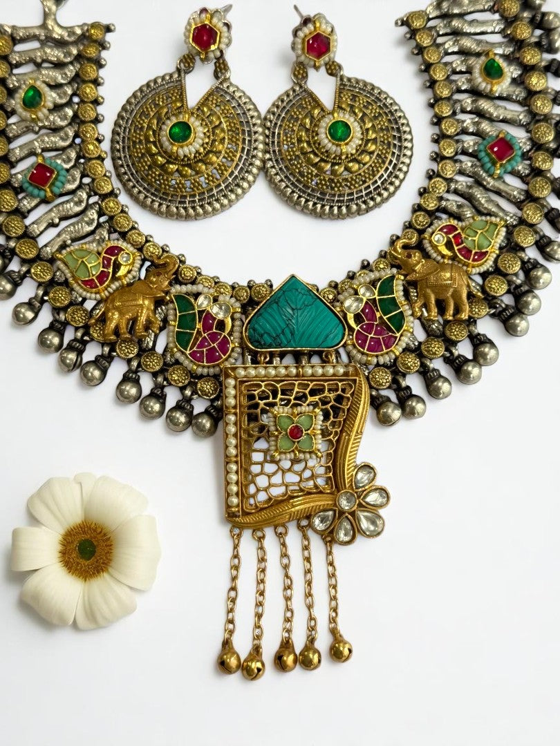 MULTI NITYA GERMAN SILVER JEWELLERY SET