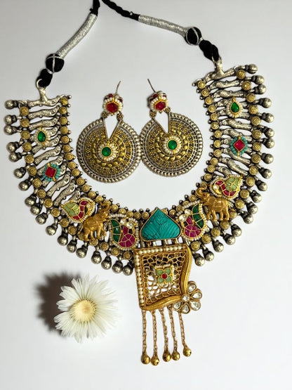 MULTI NITYA GERMAN SILVER JEWELLERY SET
