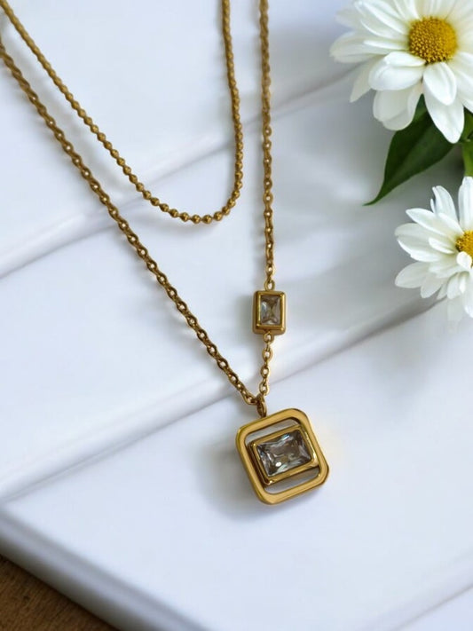 GOLDEN LAYERED DIAMOND CHAIN 