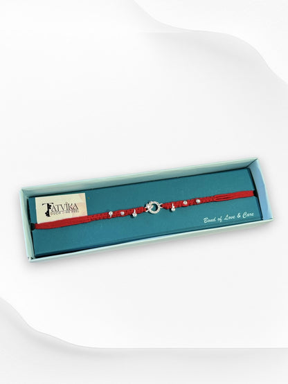 LEAF CHARM PRISHA PURE SILVER RAKHI