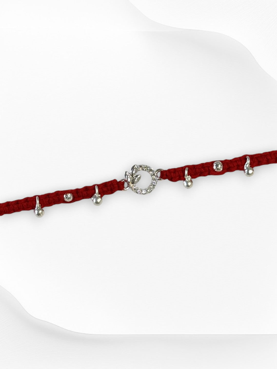 LEAF CHARM PRISHA PURE SILVER RAKHI
