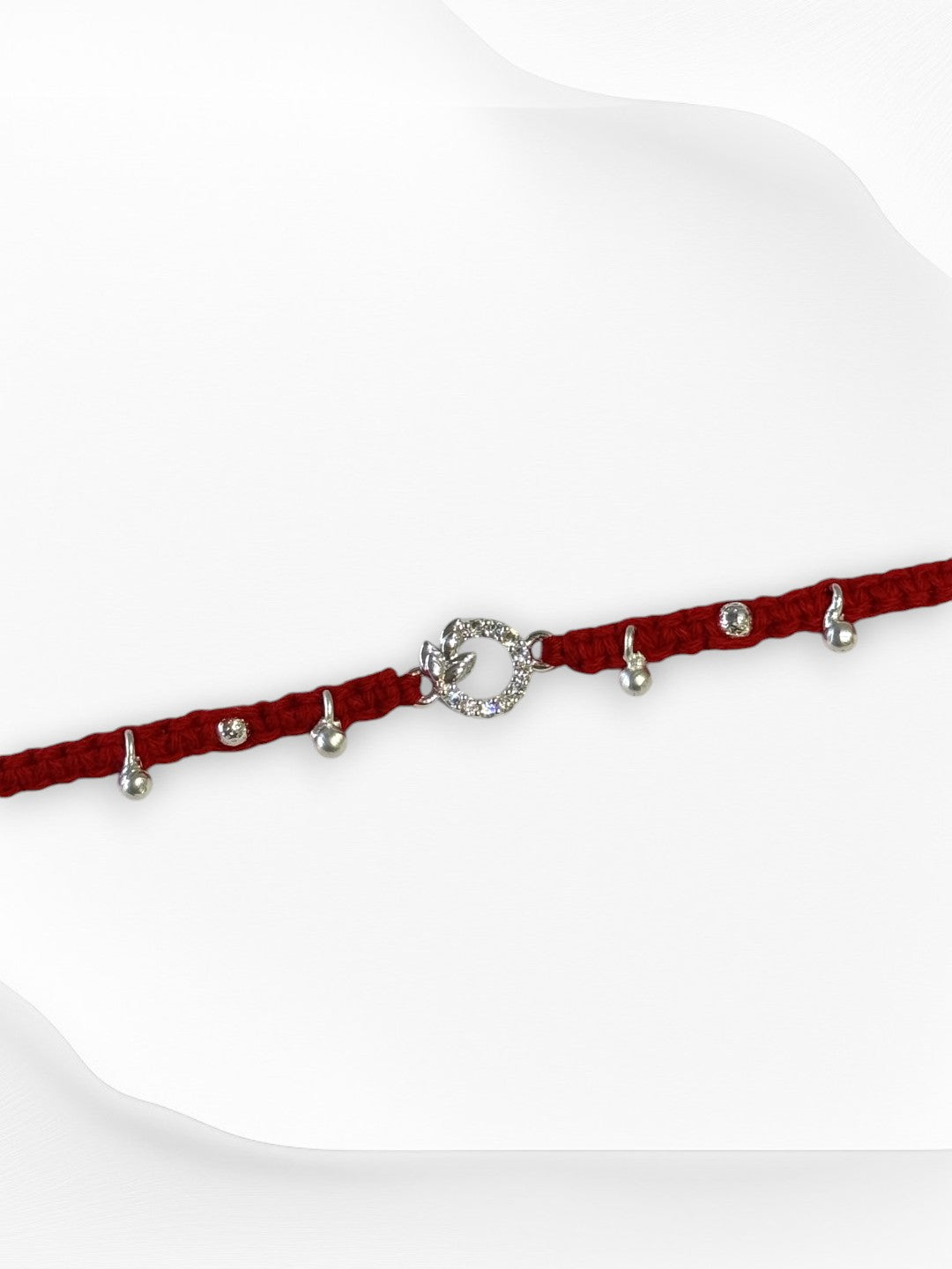 LEAF CHARM PRISHA PURE SILVER RAKHI