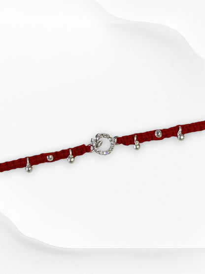 LEAF CHARM PRISHA PURE SILVER RAKHI