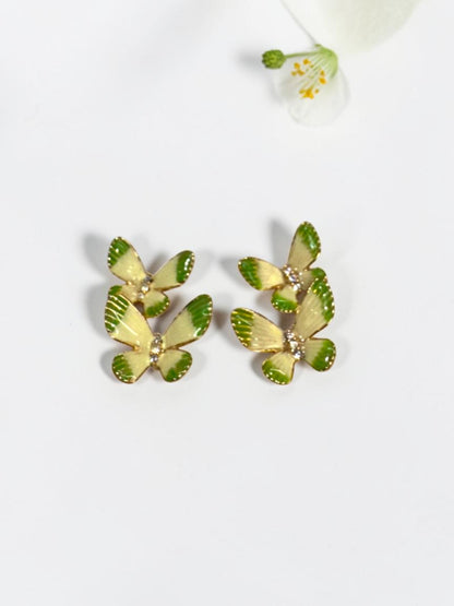 LIGHT GREEN BUTTERFLY DARNELL EARRINGS