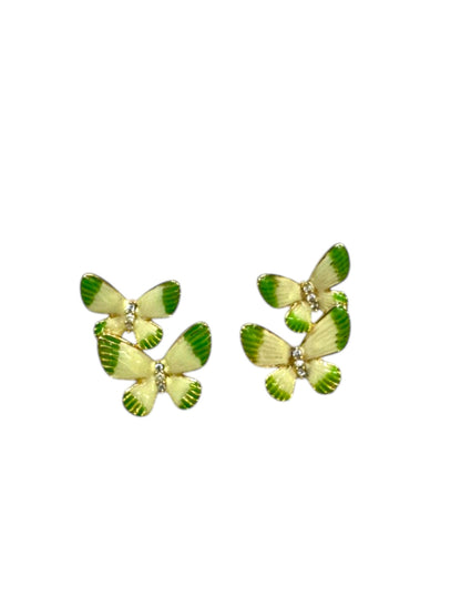 LIGHT GREEN BUTTERFLY DARNELL EARRINGS