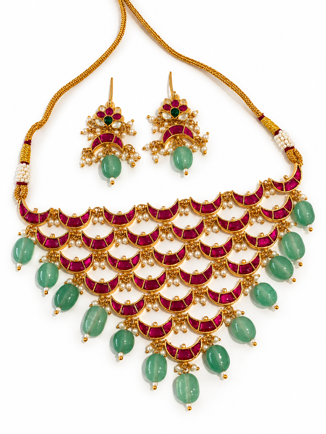 MAGENTA TULSI HERITAGE JEWELLERY SET