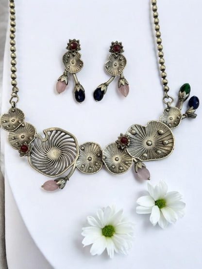 MULTI AISHA GERMAN SILVER JEWELLERY SET