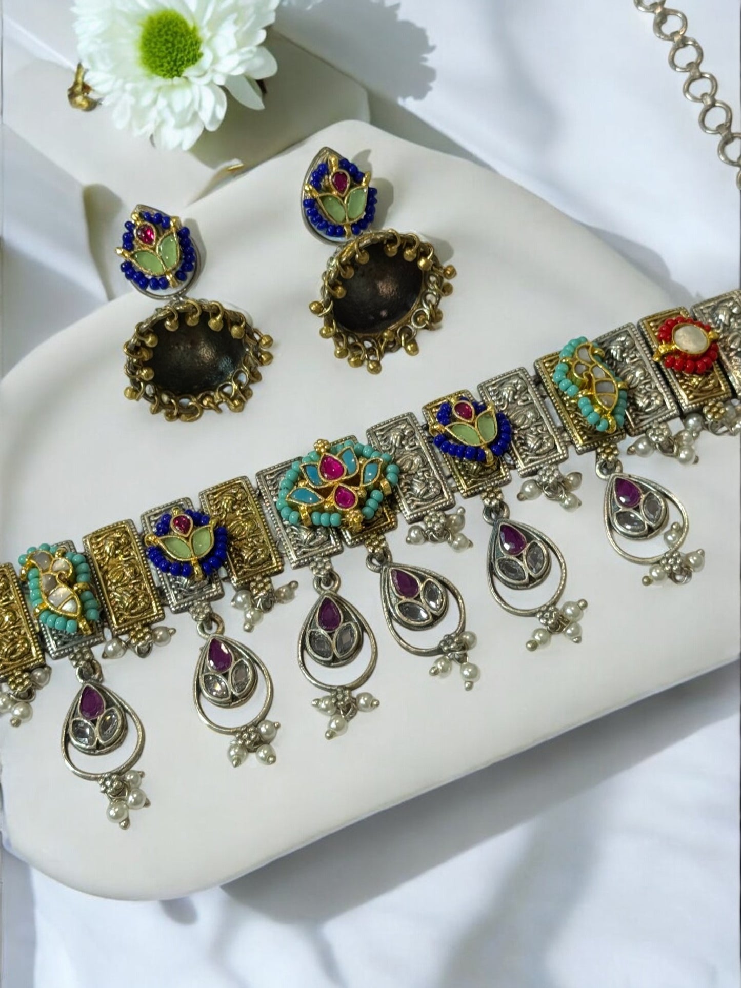 MULTI AKIRA GERMAN SILVER JEWELLERY SET