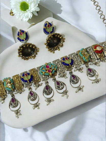 MULTI AKIRA GERMAN SILVER JEWELLERY SET