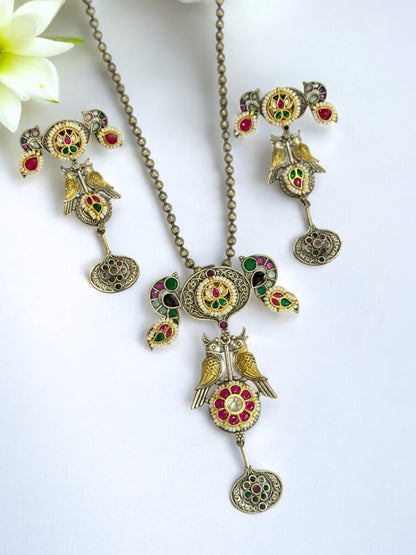 MULTI AKSARA GERMAN SILVER JEWELLERY SET