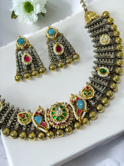 MULTI BAIDEHI GERMAN SILVER JEWELLERY SET