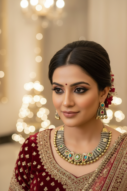 MULTI BAIDEHI GERMAN SILVER JEWELLERY SET