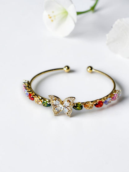MULTI DIAMOND BUTTERFLY TIRTHIE BRACELET (CUFF)