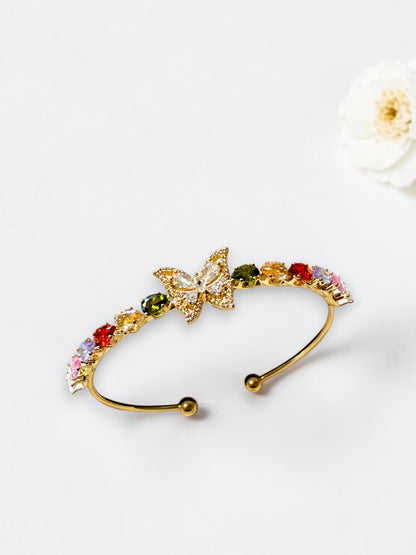 MULTI DIAMOND BUTTERFLY TIRTHIE BRACELET (CUFF)
