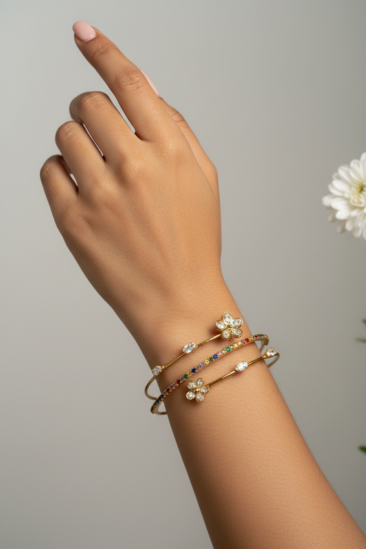 MULTI DIAMOND HALLIE BRACELET (CUFF)