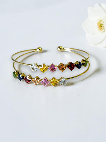 MULTI DIAMOND LIANA BRACELET (CUFF)