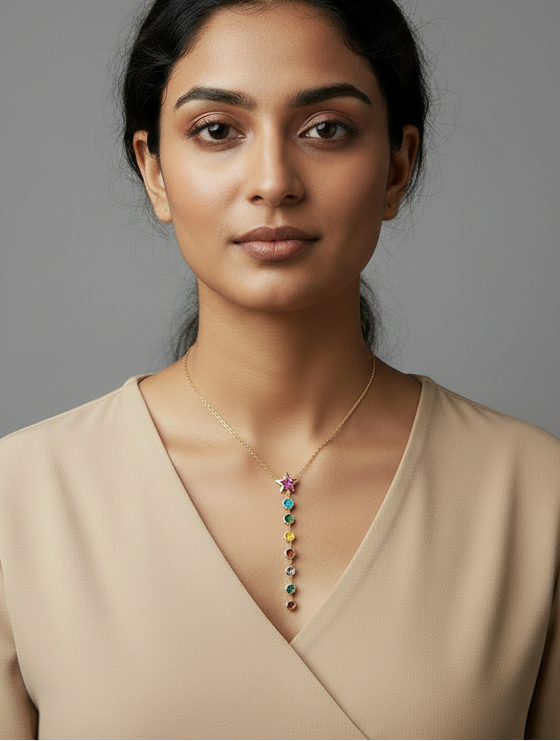 MULTI DIAMOND MELANIE NECKLACE (Y)