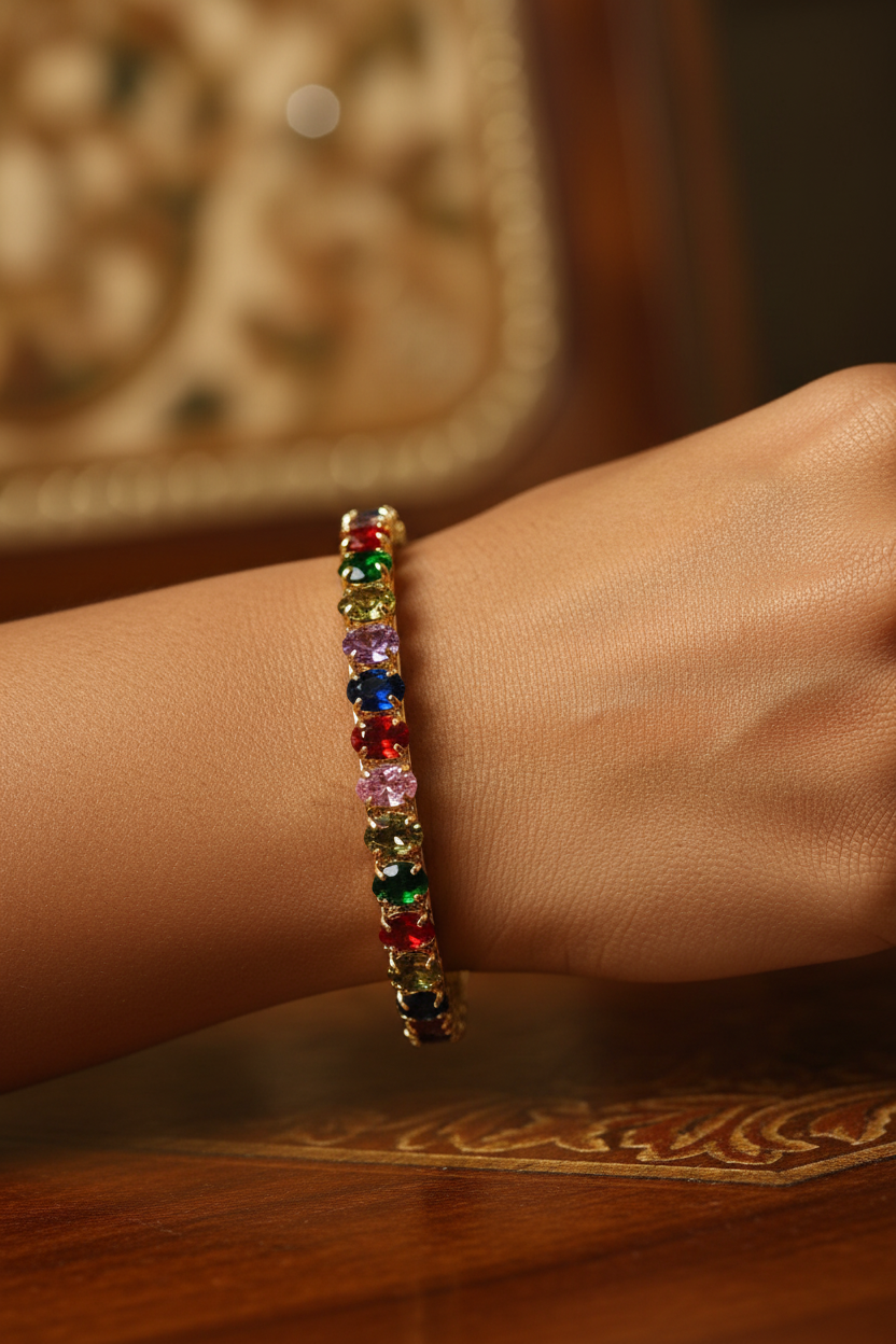 MULTI DIAMOND RIENNE BRACELET (CUFF)