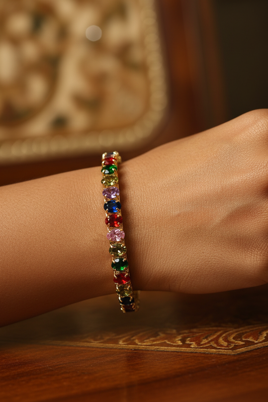MULTI DIAMOND RIENNE BRACELET (CUFF)
