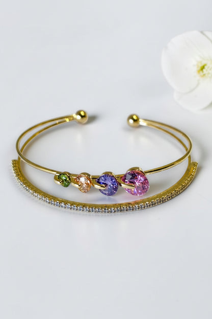 MULTI DIAMOND SLOANE BRACELET (CUFF)