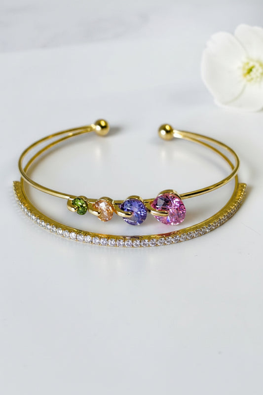 MULTI DIAMOND SLOANE BRACELET (CUFF)