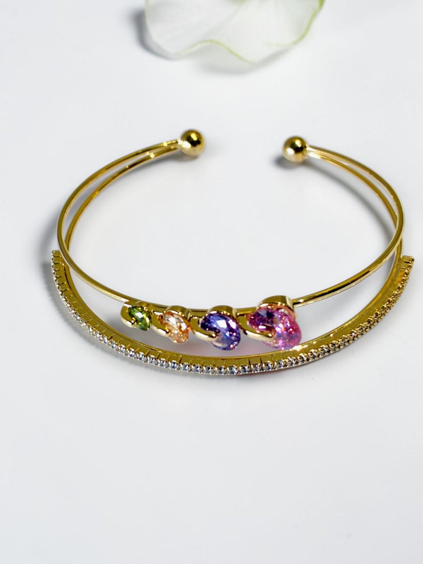 MULTI DIAMOND SLOANE BRACELET (CUFF)
