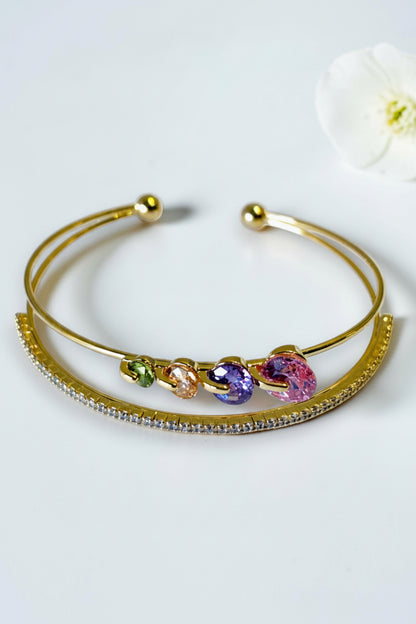 MULTI DIAMOND SLOANE BRACELET (CUFF)