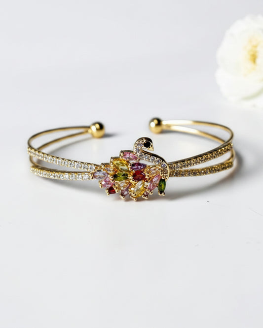 MULTI DIAMOND SWAAN ELSIE BRACELET (CUFF)