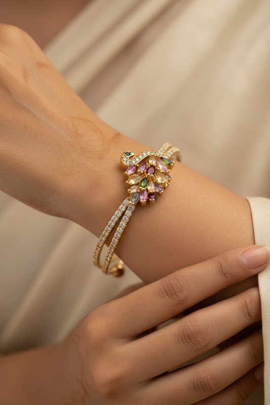 MULTI DIAMOND SWAAN ELSIE BRACELET (CUFF)