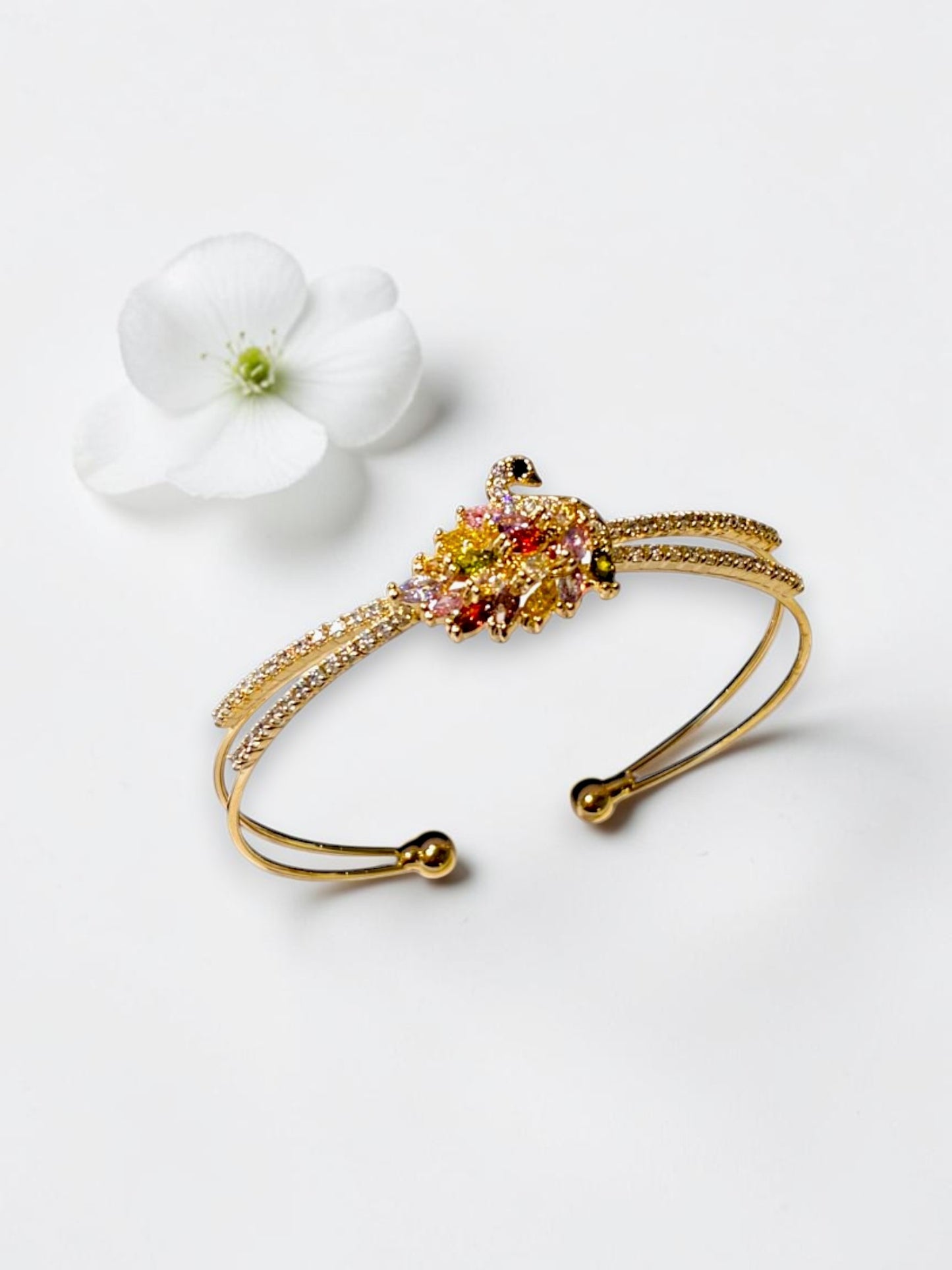 MULTI DIAMOND SWAAN ELSIE BRACELET (CUFF)
