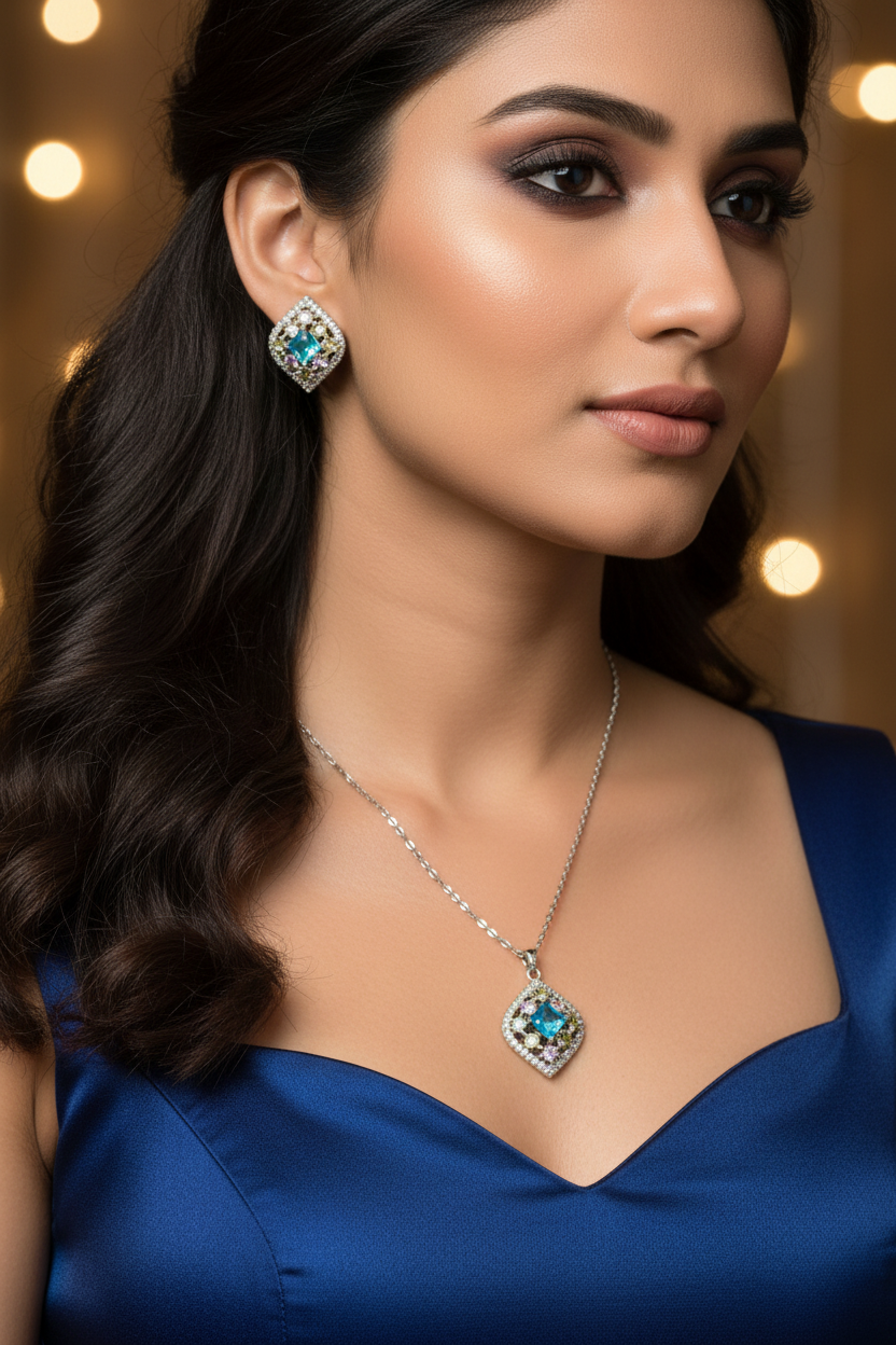 MULTI DIAMOND ZEKE NECKLACE SET