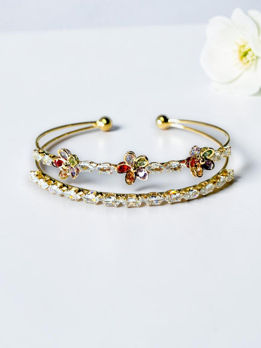 MULTI FLOWER DIAMOND IMERSON BRACELET (CUFF)