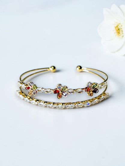 MULTI FLOWER DIAMOND IMERSON BRACELET (CUFF)