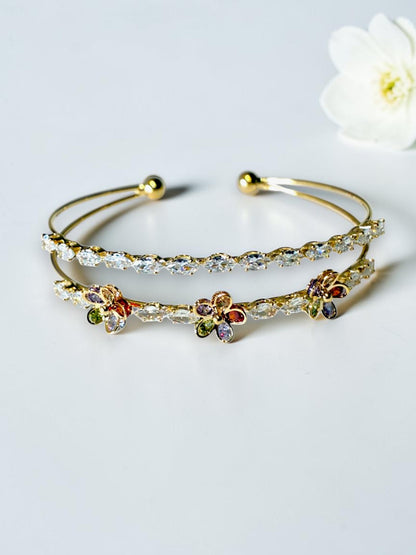 MULTI FLOWER DIAMOND IMERSON BRACELET (CUFF)